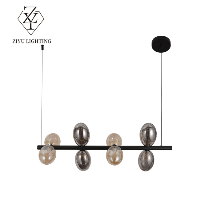 Nordic designer restaurant Bubble ball long chandelier Exhibition hall creative personality Bedroom study art Deco glass chandelier