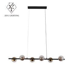 Modern minimalist restaurant chandelier Designer bar glass Nordic simple strip lamps