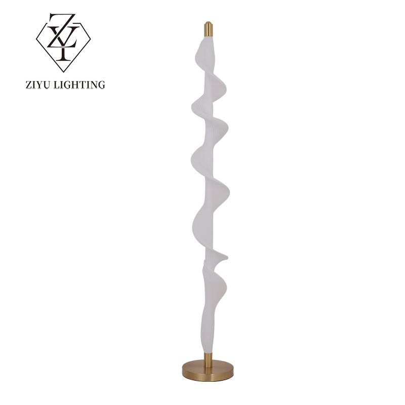 Modern simple cafe bar front desk living room study Spiral strip minimalist creative restaurant floor lamp