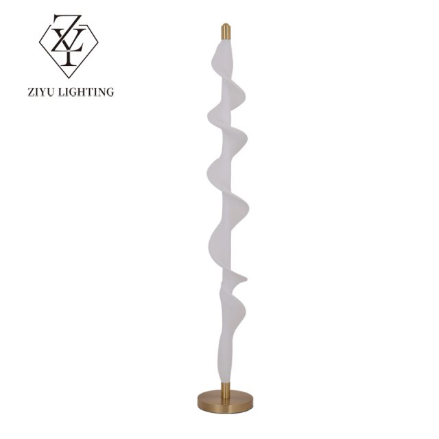Modern simple cafe bar front desk living room study Spiral strip minimalist creative restaurant floor lamp