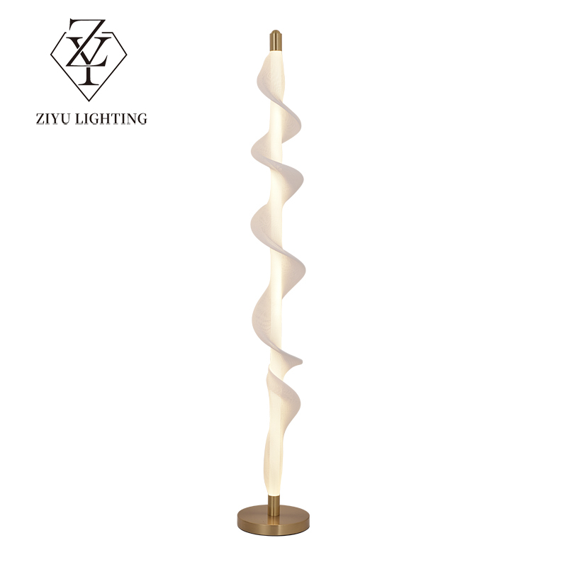 Modern simple cafe bar front desk living room study Spiral strip minimalist creative restaurant floor lamp