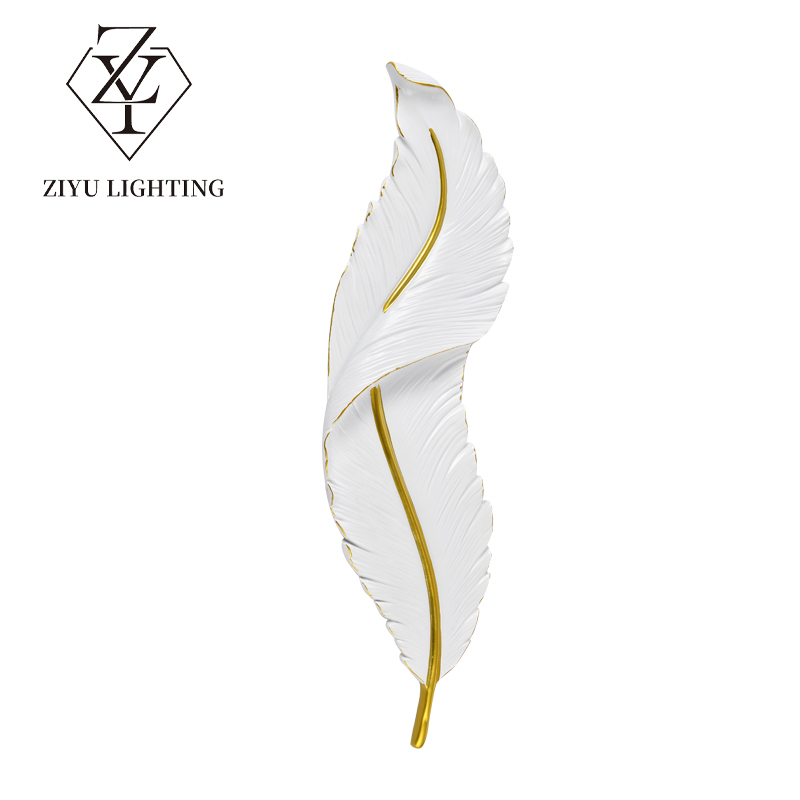 Simple modern creative living room sofa background wall light hallway bedroom feather shaped wall light