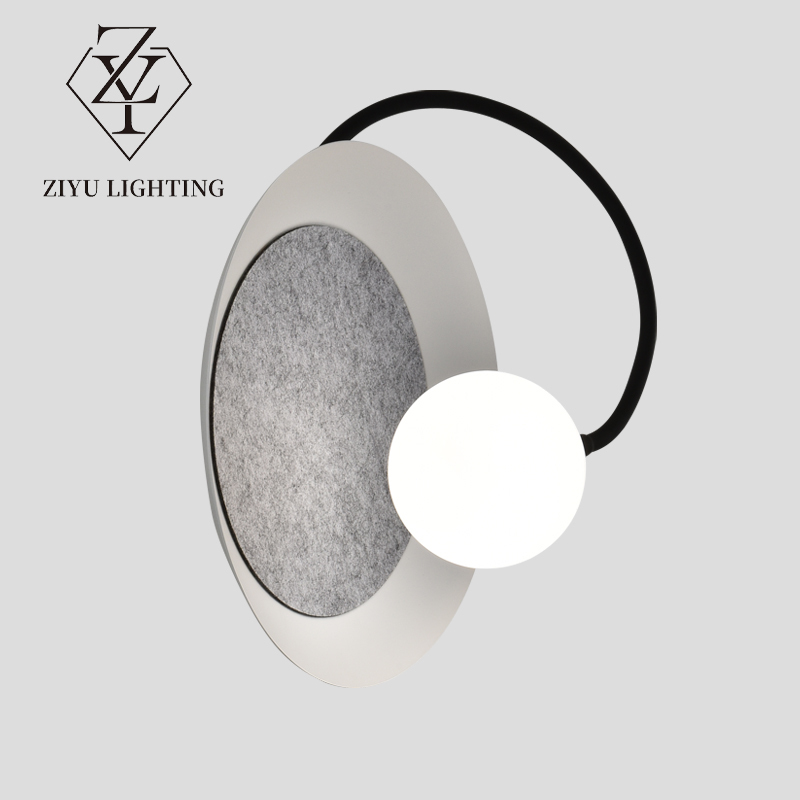 Nordic designer living room background wall aisle decorative wall lamp simple bedroom study bed round wall lamp