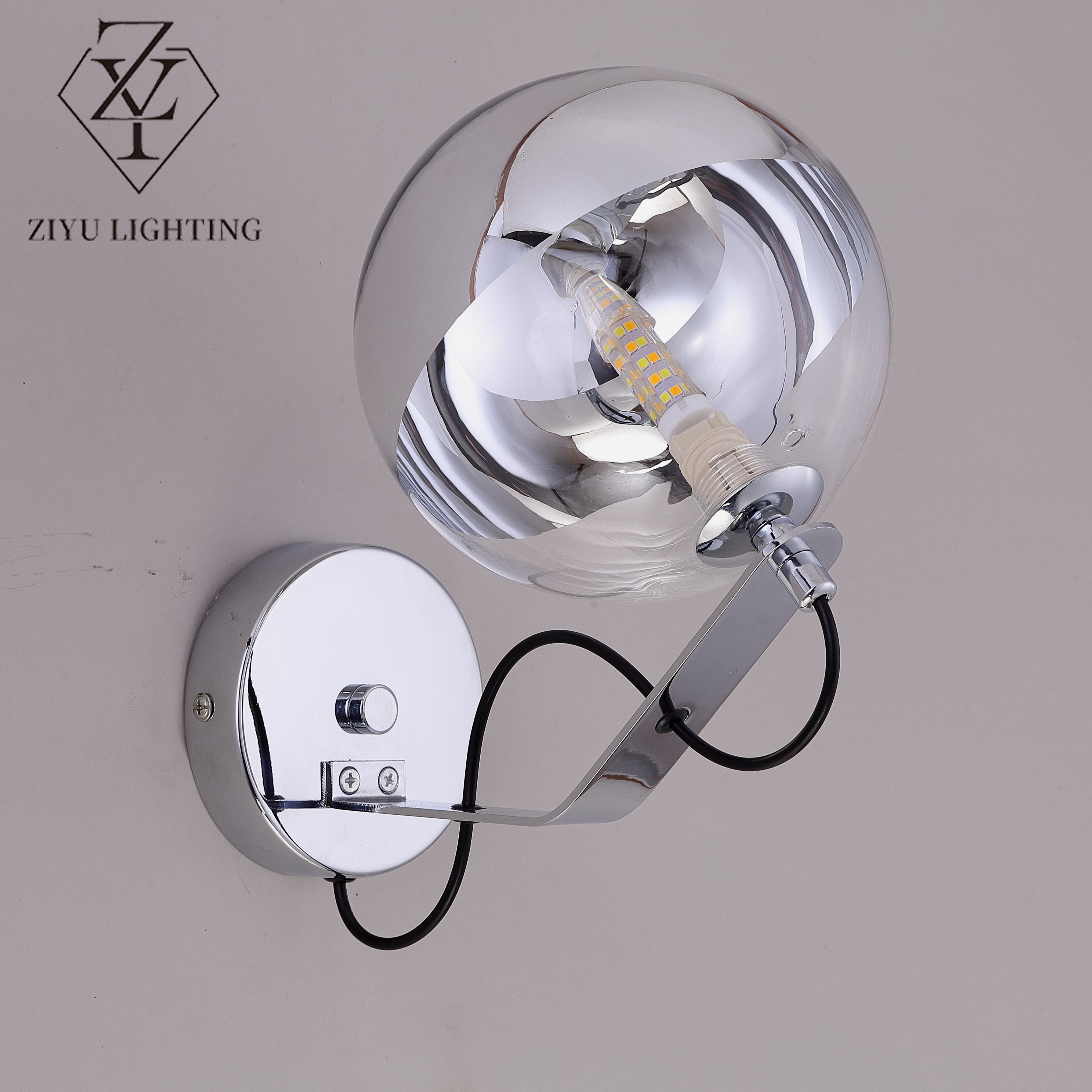 Post-modern simple living room dining room wall lamp Bedroom bed hotel corridor creative iron glass wall lamp
