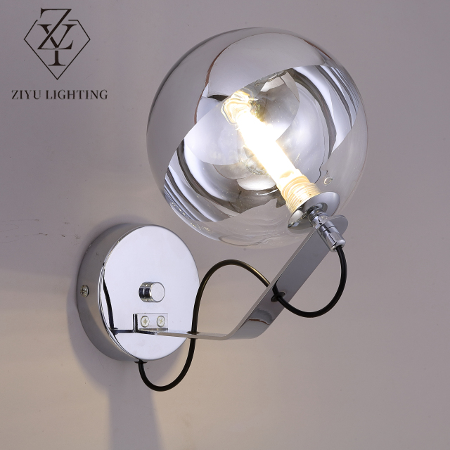 Post-modern simple living room dining room wall lamp Bedroom bed hotel corridor creative iron glass wall lamp