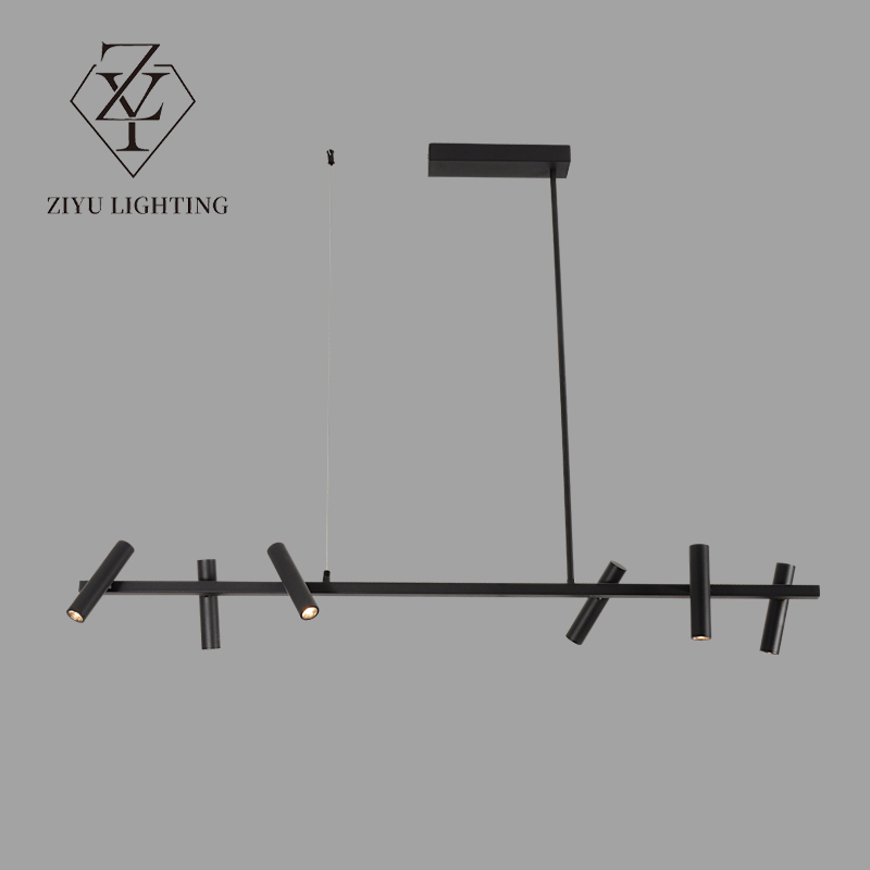 Modern simple strip dining room chandelier Nordic minimalist rotating Italian dining room chandelier