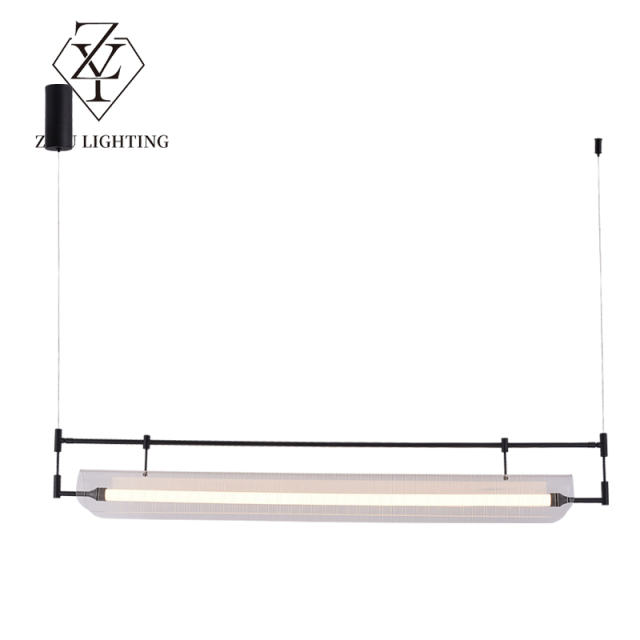 Modern light luxury simple restaurant chandelier Nordic creative fashion design sense of high-end atmosphere minimalist bar long lamp