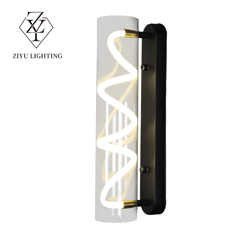 Nordic postmodern minimalist restaurant bedroom corridor wall light designer creative word long strip light reflection study teahouse lamps