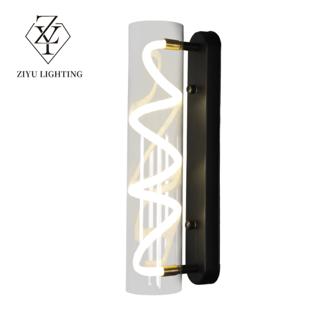 Nordic postmodern minimalist restaurant bedroom corridor wall light designer creative word long strip light reflection study teahouse lamps