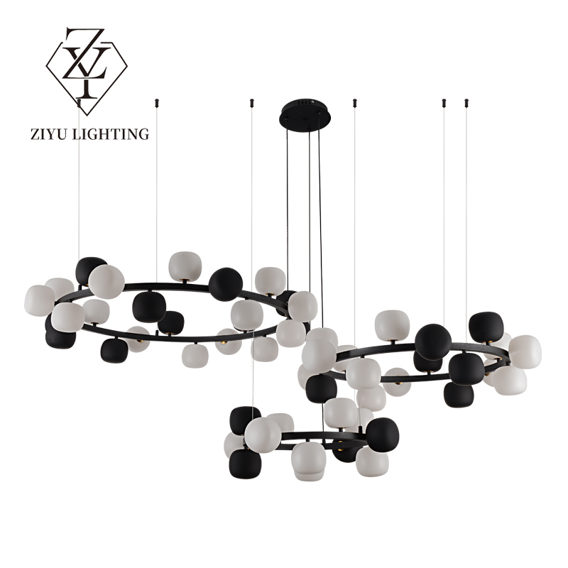 Nordic post-modern simple light luxury cream wind glass bubble ball lamp living room light