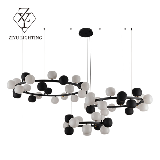 Nordic post-modern simple light luxury cream wind glass bubble ball lamp living room light