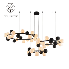 Nordic post-modern simple light luxury cream wind glass bubble ball lamp living room light