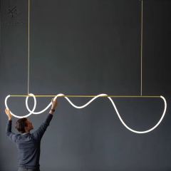 Modern Stylish Creative design restaurant linear bar pendant nordic minimalism long flexible tube pandent