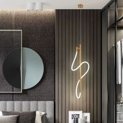 Nordic minimalism bedroom lamp bedside pendant creative personalized  study room pendant lobby reception linear lamp