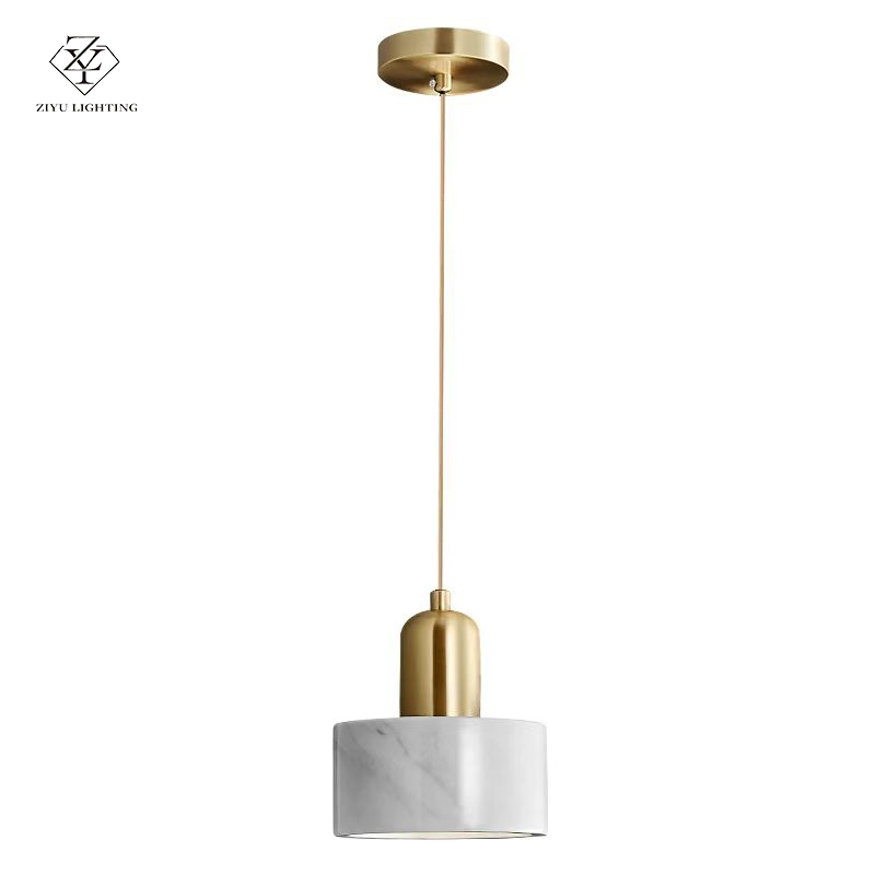 Marble bedside pendant Modern style bedroom light， copper creative cateen，bar little single  pendant