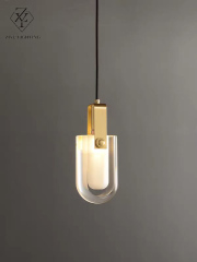 Modern simplist crystal pendant， Nordic luxury living room background wall staircase corridor bedroom bedside lamp，hallway ambient—creating pendant