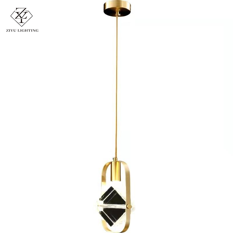 Modern simplist crystal pendant， Nordic luxury living room background wall staircase corridor bedroom bedside lamp，hallway ambient—creating pendant