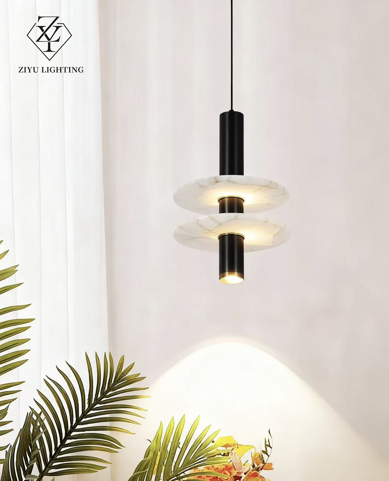 Nordic simplist marble bedside pendant， Modern style bedroom light， restaurant，cateen，bar using little single  pendant