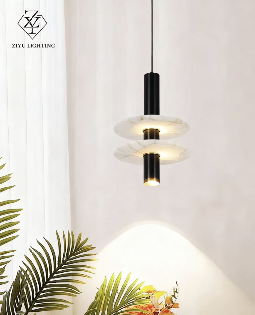 Nordic simplist marble bedside pendant， Modern style bedroom light， restaurant，cateen，bar using little single  pendant