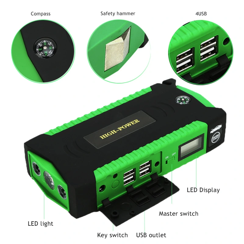 GKFLY JS-19S High Power 18000mAh Starting Device 12V Car Jump Starter Power Bank Petrol Car Charger For Car Battery Booster