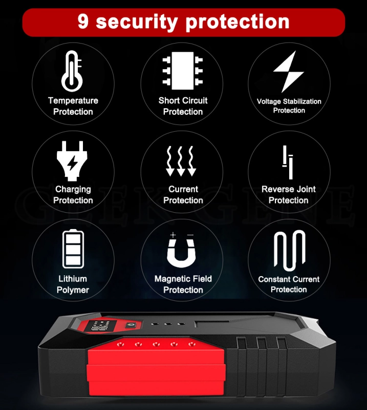 GKFLY M43 18000mAh Car Jump Starter Portable Power Bank Car Battery Booster 12V Car Starting Device for Petrol Die sel 6.0L 4.0L