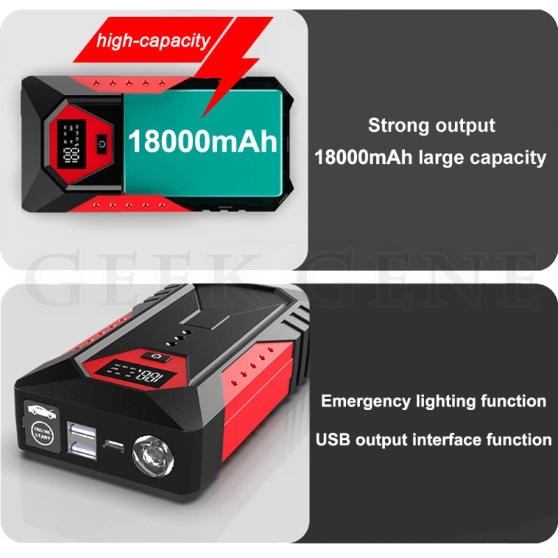 GKFLY M43 18000mAh Car Jump Starter Portable Power Bank Car Battery Booster 12V Car Starting Device for Petrol Die sel 6.0L 4.0L