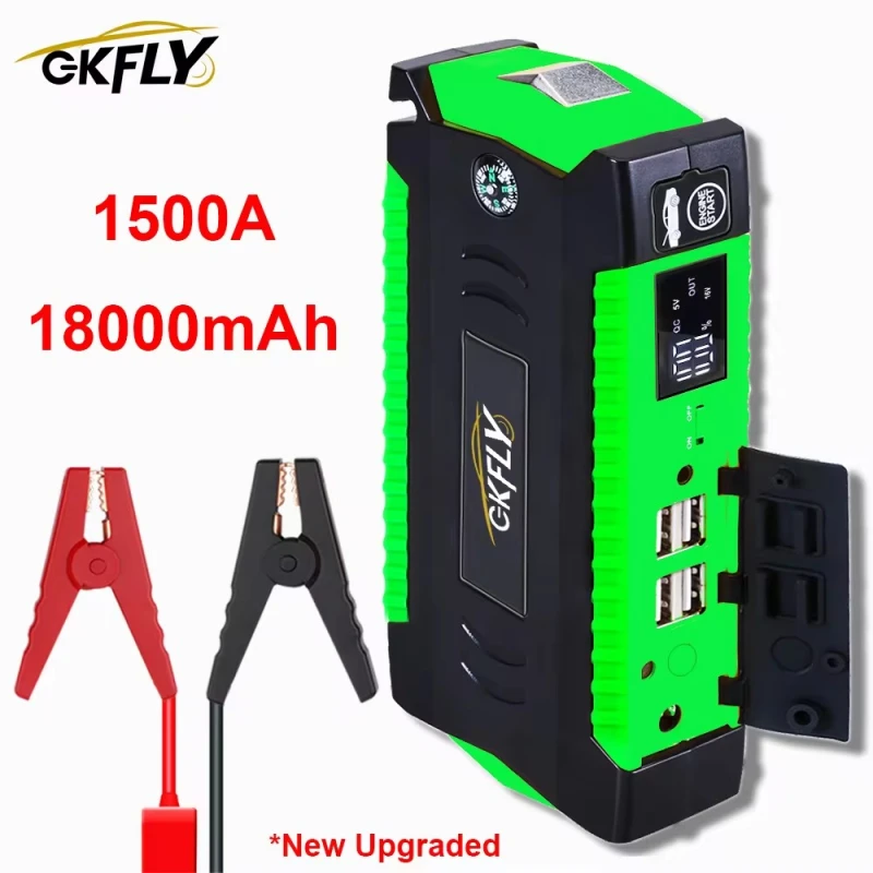 GKFLY JS-19S High Power 18000mAh Starting Device 12V Car Jump Starter Power Bank Petrol Car Charger For Car Battery Booster