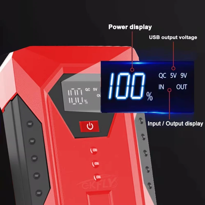 GKFLY M43T 1200A Jump Starter Power Bank Portable Charger Starting Device For 6.0L 4.0L Emergency Car Battery Jump Starter