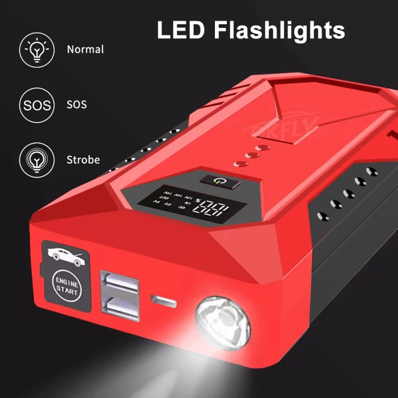 GKFLY M43T 1200A Jump Starter Power Bank Portable Charger Starting Device For 6.0L 4.0L Emergency Car Battery Jump Starter