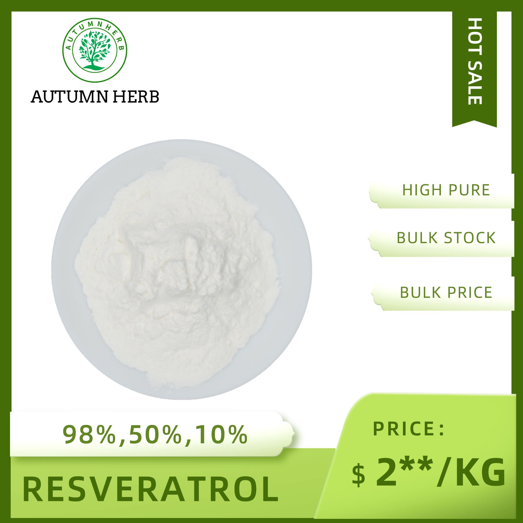 Extracto de raíz de Polygonum cuspidatum con 98 % de resveratrol en polvo