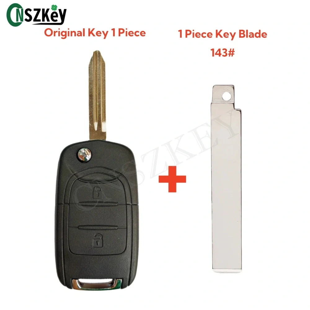 CNSZKEY Original Flip Folding Remote Car Key 2 Buttons For Chevrolet N400 2023 ID47 HITAG3/ PCF7961X Chip 434Mhz ASK
