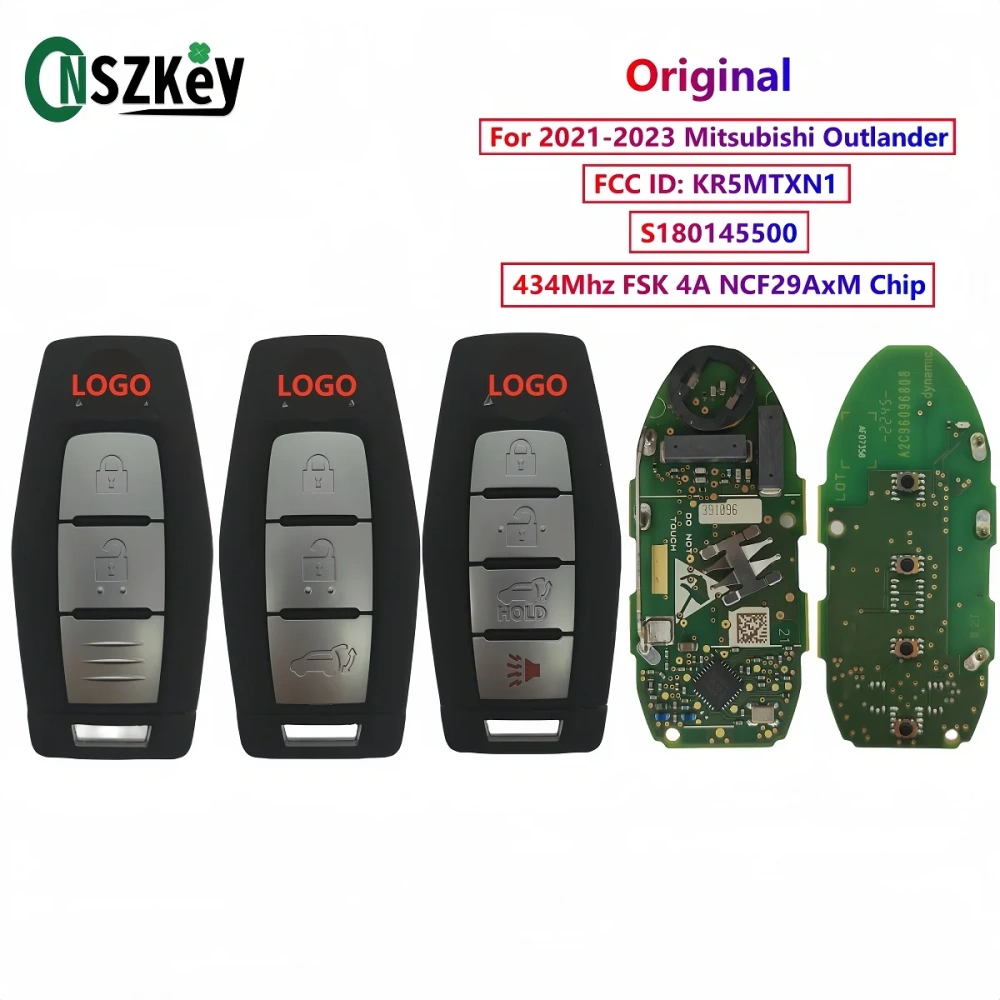 CNSZKEY FCC ID:KR5MTXN1 S180145500 Original Smart Remote Key Fob 434Mhz FSK 4A Chip For 2021-2023 Mitsubishi Outlander With LOGO