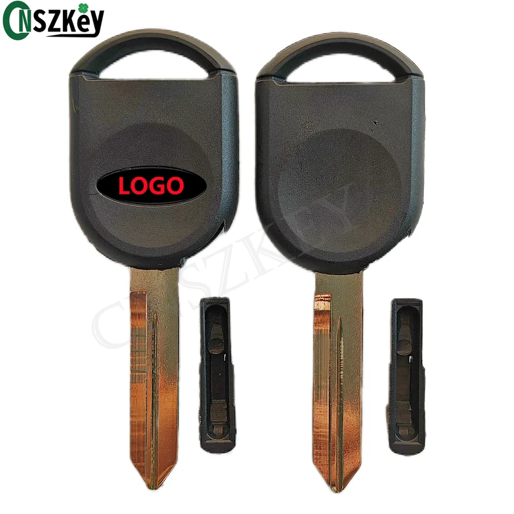 10Pcs/Lot CNSZKEY Replacement Transponder Key Shell Fob for Ford Car Holder Chip Hollow Uncut Blade Printed Logo