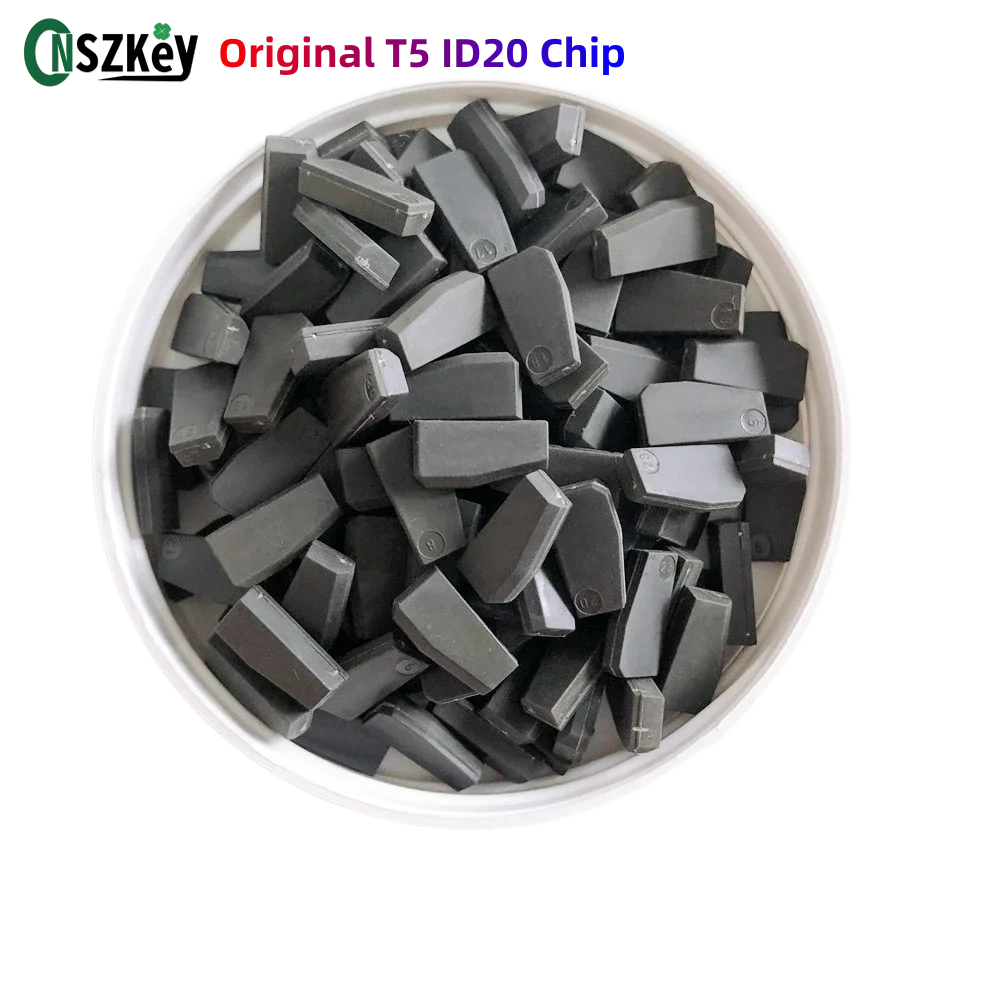 CNSZKEY 10Pcs/Lot Original T5 ID20 Ceramic Car Key Chip ID 20 Carbon Auto Transponder Chip