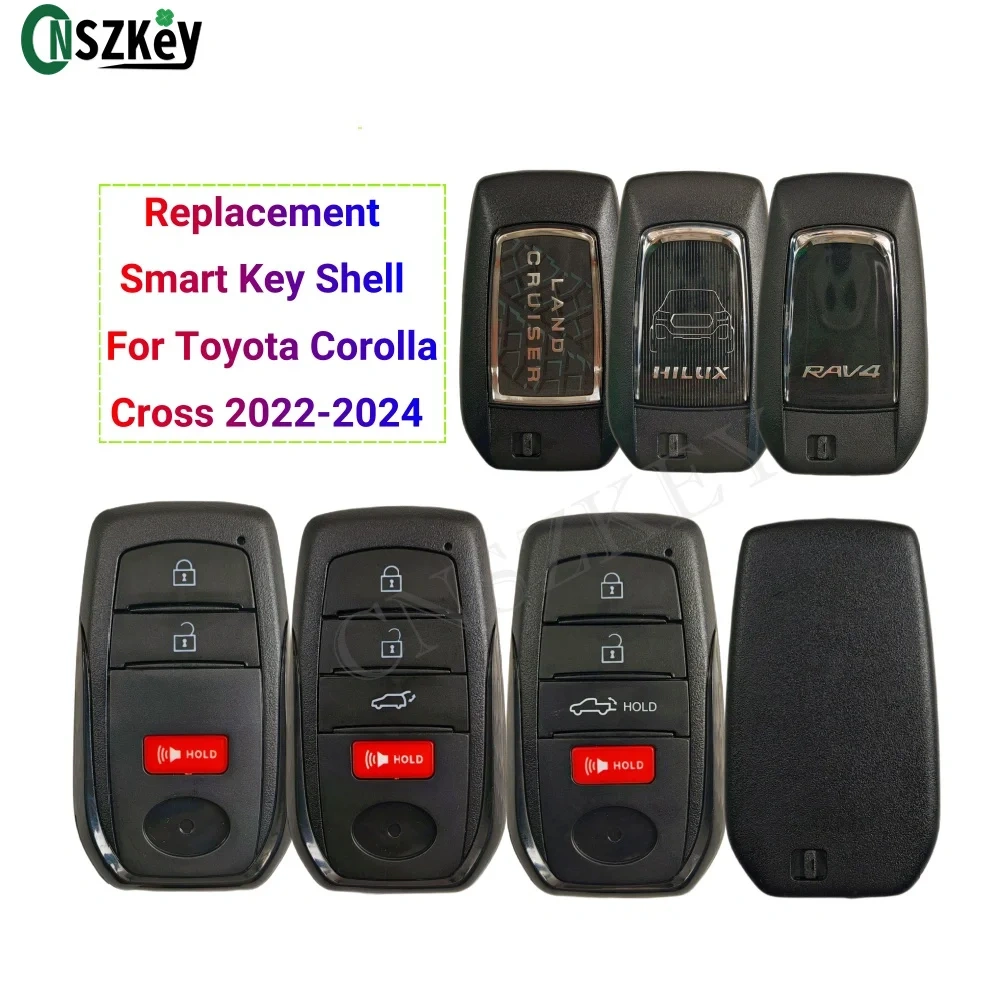 CNSZKEY Replacement Smart Remote Key Shell For Toyota Corolla Cross 2022-2024 3/4 Buttons With Logo