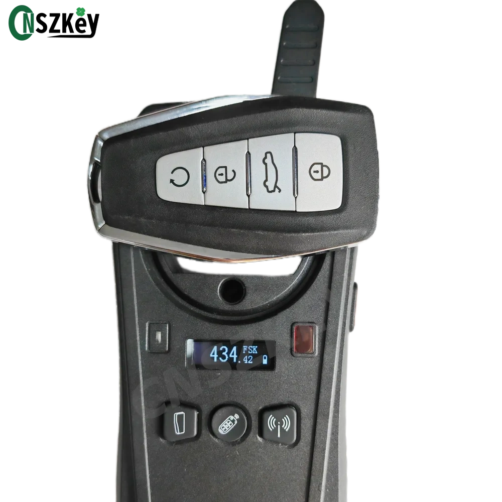 CNSZKEY OEM Smart Remote Key For 2019 Geely Coolray 434Mhz 47 HITAG3 Chip 4 Buttons With Uncut Blade