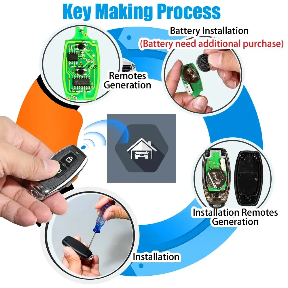 CNSZKey 5Pcs/Lot XKGD12EN Wire Remote Key Garage Door English Version