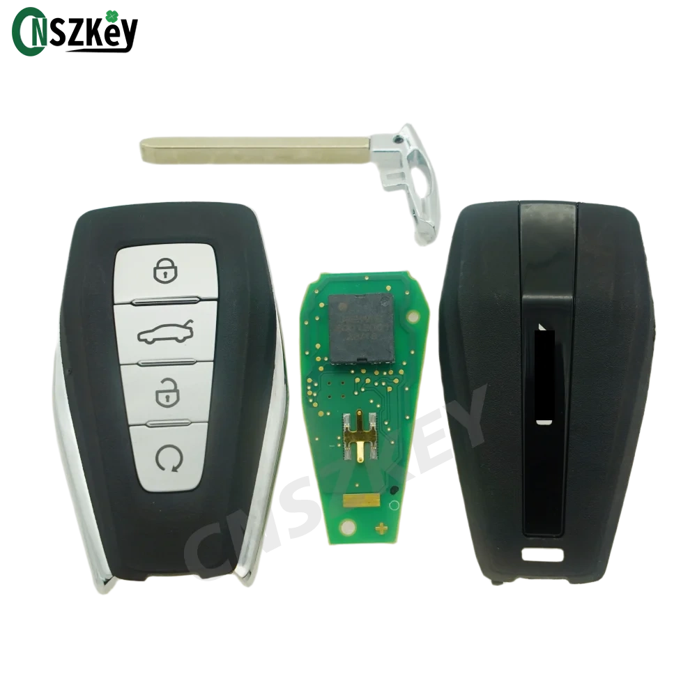 CNSZKEY OEM Smart Remote Key For 2019 Geely Coolray 434Mhz 47 HITAG3 Chip 4 Buttons With Uncut Blade
