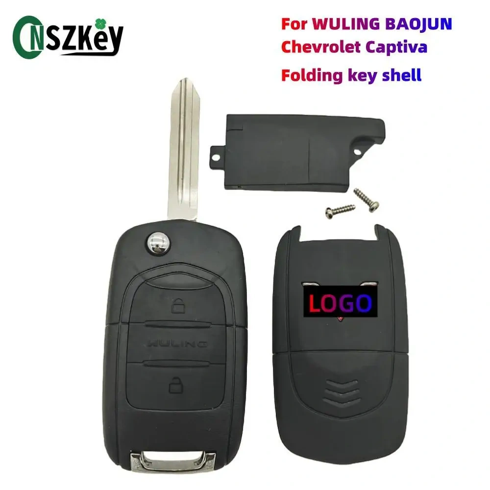 CNSZKey Original Folding Remote Key Shell 3 Buttons For WULING BAOJUN Chevrolet Captiva Brand New Key Shell With WULING LOGO