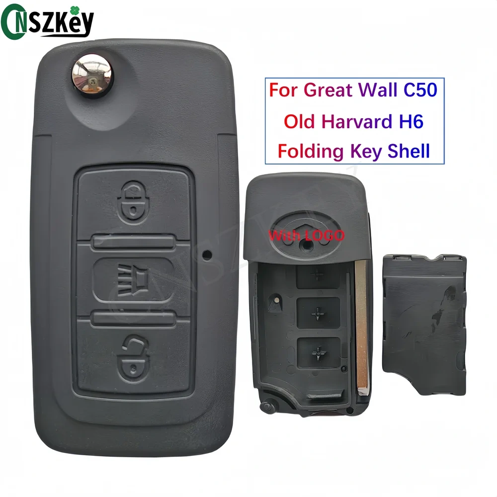 CNSZKEY High Quality Folding Remote Control Key Shell For Great Wall C30 Old Harvard H6 3 Buttons With LOGO