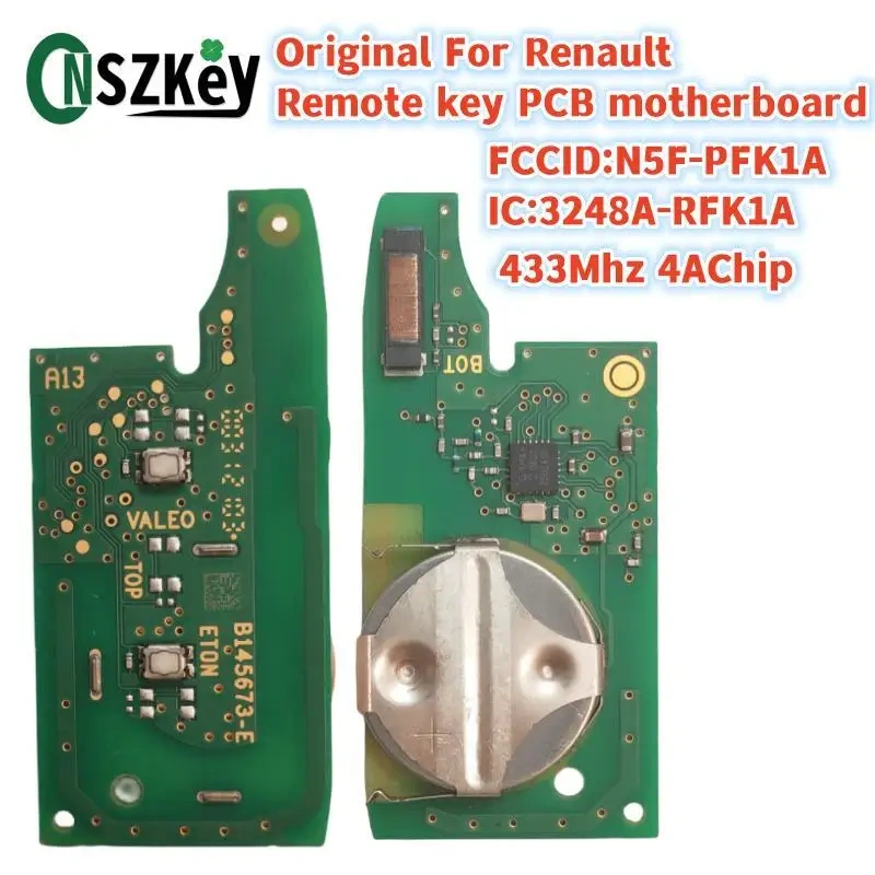 CNSZKey Original remote control key PCB board For Renault FCCID:N5F-PFK1A  IC:3248A-RFK1A 433Mhz 4AChip