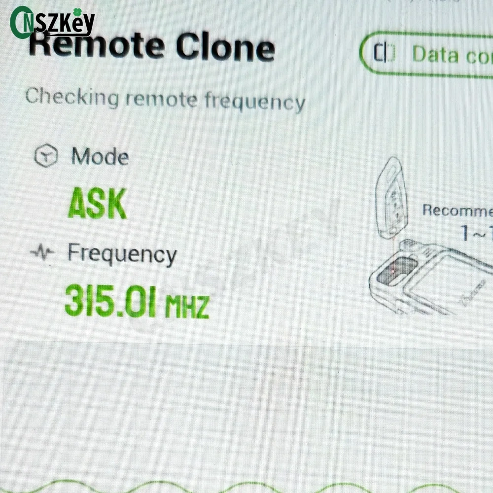 CNSZKEY OEM Remote Key 315Mhz ASK 3 Buttons For GreatWall GWPERI M1