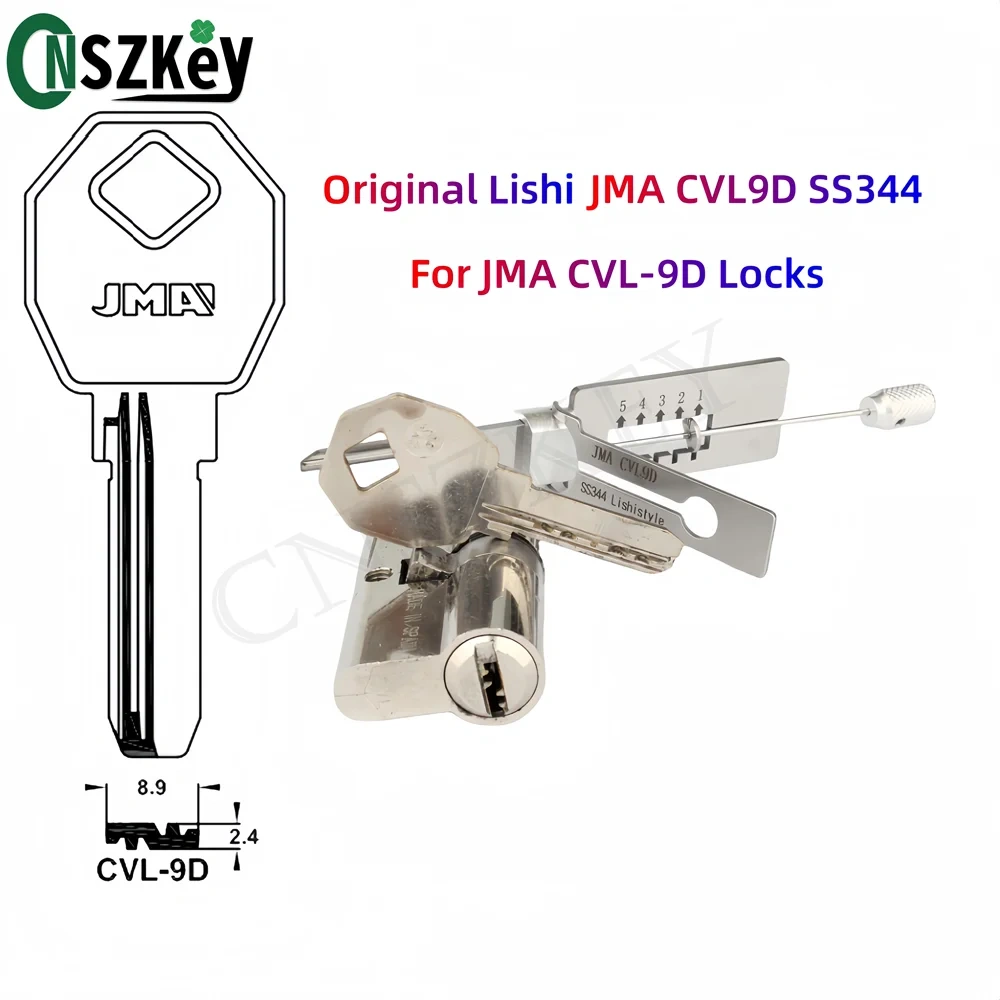 CNSZKey JMA CVL9D SS344 Original Lishi 2 in 1 Locksmith For JMA CVL-9D Home Door locks Decoding Locksmith Tools