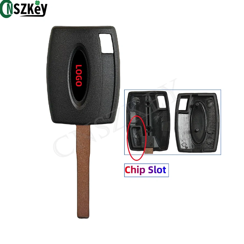 10Pcs/Lot CNSZKEY H94-PT Replacement Transponder Key Shell Fob for Ford Car Holder Chip Hollow Uncut Blade Printed Logo