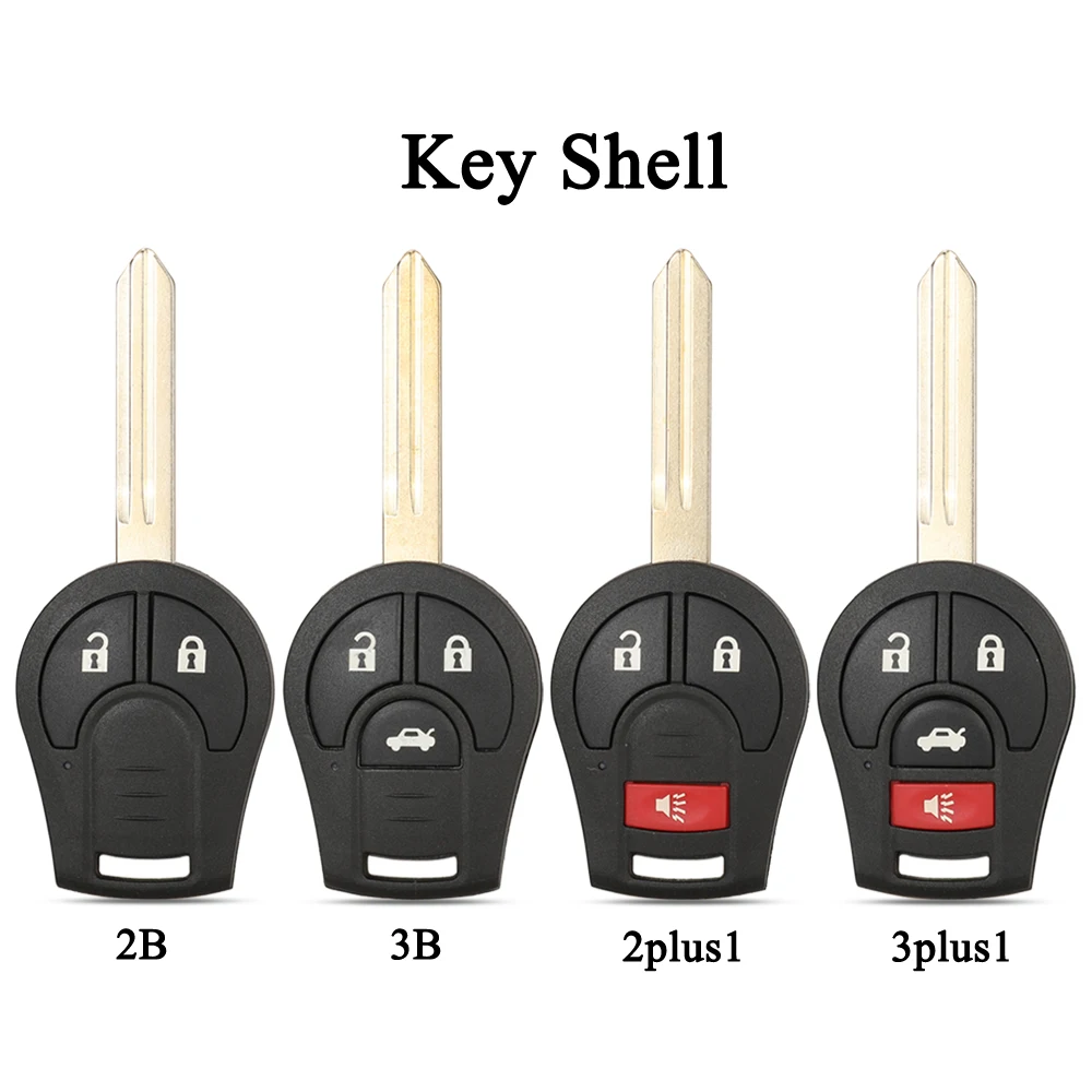 10Pcs/Lot Replacement Key Shell For Nissan 2/3B Remote Car Case Uncut NSN14 Blade Micra K14 Juke March Sunny With LOGO