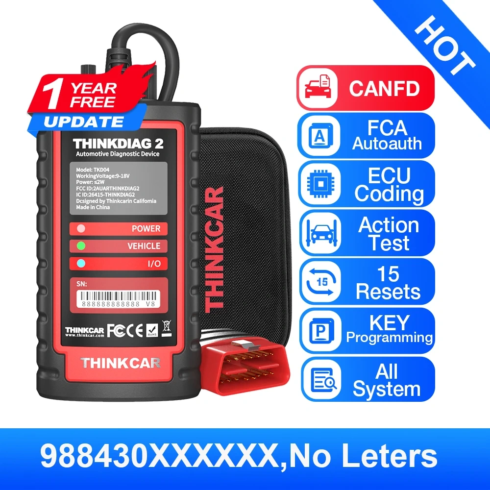 Thinkdiag 2 Ediag plus obd2 diagnostic tools CAN FD protocol Bluetooth 5.0 ECU coding Active test All system OBD2 scanner