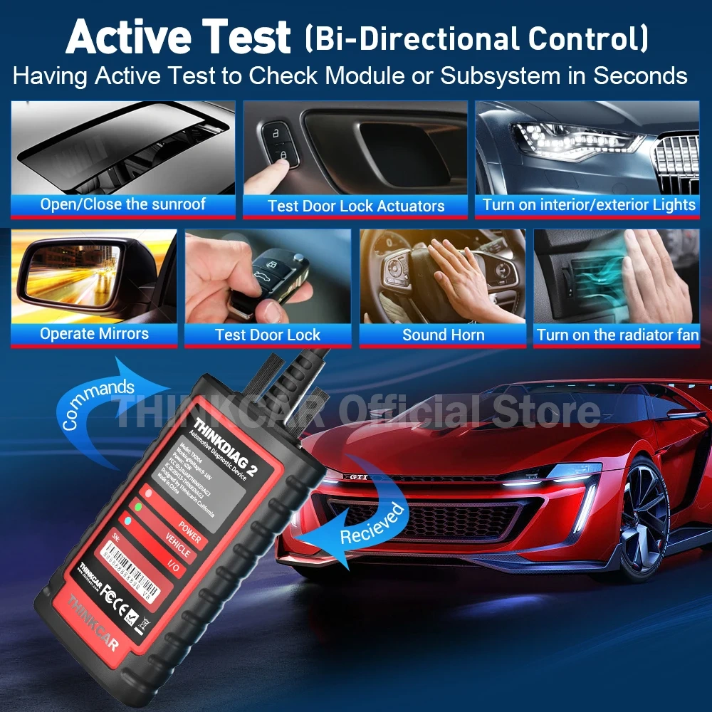 Thinkdiag 2 Ediag plus obd2 diagnostic tools CAN FD protocol Bluetooth 5.0 ECU coding Active test All system OBD2 scanner