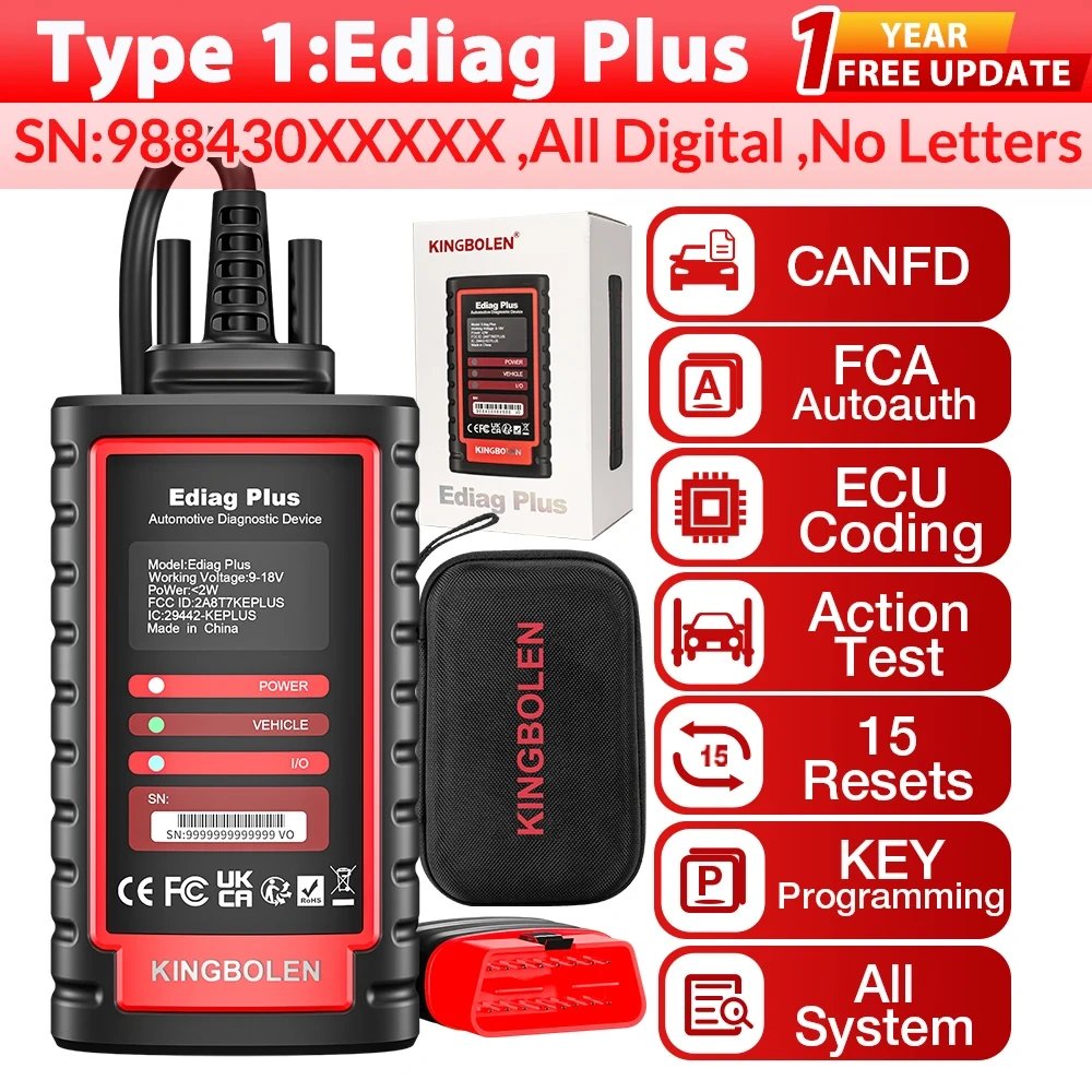 Thinkdiag 2 Ediag plus obd2 diagnostic tools CAN FD protocol Bluetooth 5.0 ECU coding Active test All system OBD2 scanner