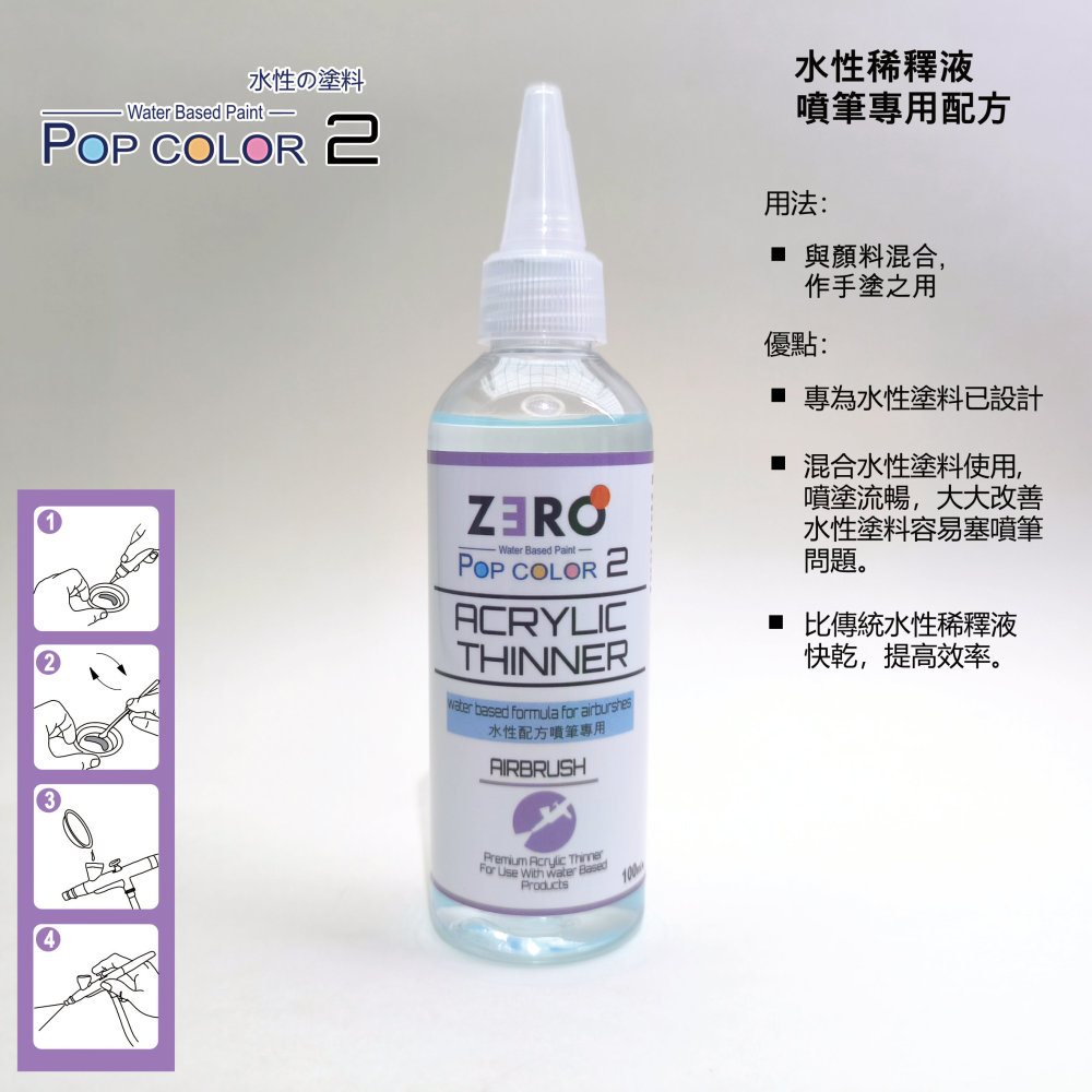 Acrylic Air-brush Thinner 水性塗料 噴筆稀釋劑