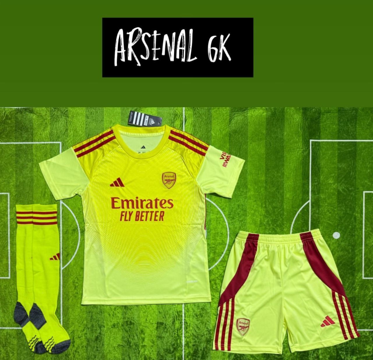 2025/26 Arsenal Yellow GK Football Kit